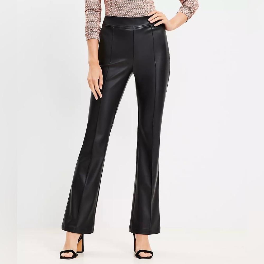 NEW Saks 5th Avenue red label flared luxe faux leather pants